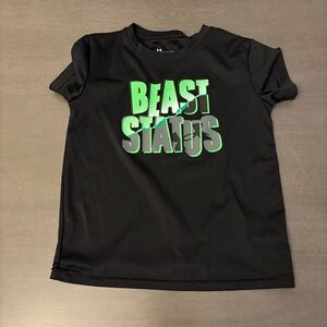 Boys Black and Green Under Armour Dri Fit Shirt Size 6